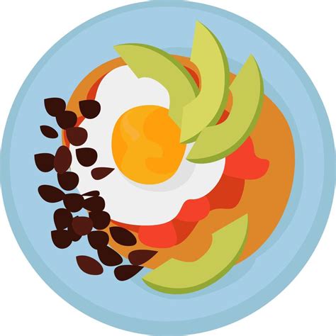 Huevos Rancheros Food Illustration Vector On White Background