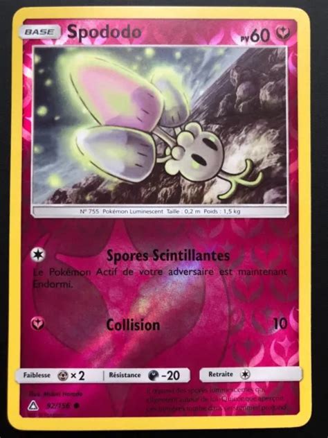 CARTE POKEMON SPODODO 92 156 REVERSE Soleil Et Lune 5 SL5 FR NEUF EUR 1