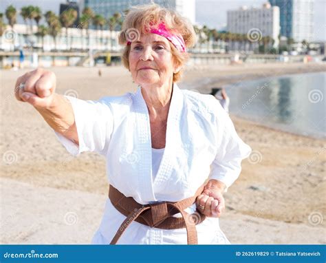 Mature Lady In Kimono Outdoors Stock Image Image Of Woman Belt 262619829