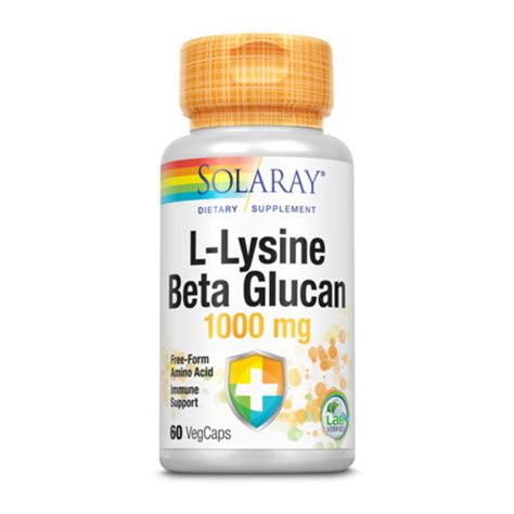 Solaray L Lysine W Beta Glucan Veg Cap Btl Plastic 1000mg 60ct EBay