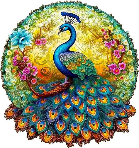 Amazon Woodbests Wooden Jigsaw Puzzle For Adults Mandala Peacock