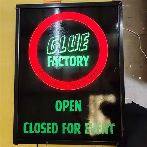 Glue Factory Lightbox Sign Carousel Lights