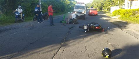 Motociclista Queda Lesionado En La Carretera A Suchitoto Tras Chocar De