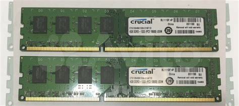 Crucial DDR3 8GB 2x4GB 1333 Mhz PC3-10600U купить в Анапе с доставкой ...