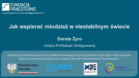 Dorota Żyro Jak wspierać młodzież w niestabilnym świecie Raport