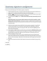 Anatomy Signature Assignment Apa Guidelines Rubric Compliance