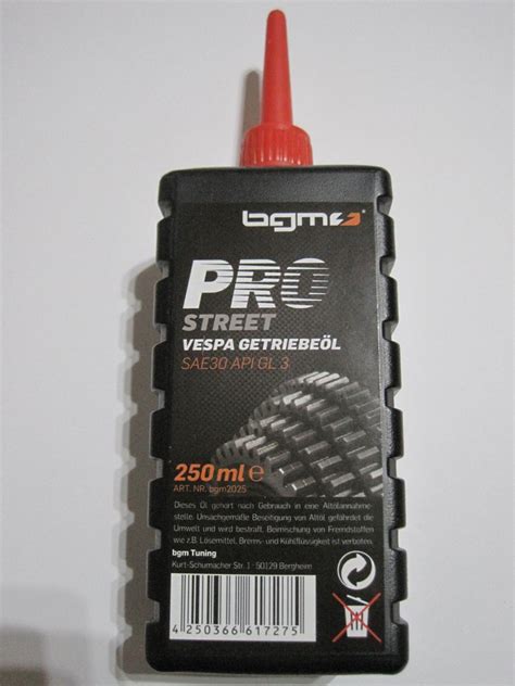 Getriebeöl -BGM PRO STREET- Vespa SAE30 API GL 3- 250ml - M.R.-Parts ...