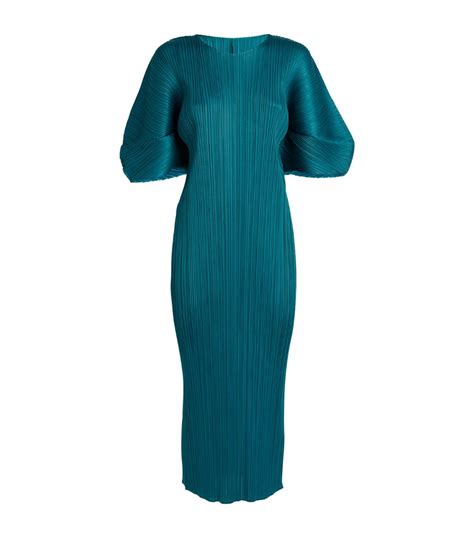 Womens Pleats Please Issey Miyake Green Pleated Midi Dress Harrods Us