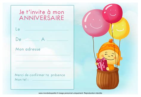 Carte Invitation Anniversaire Gratuite