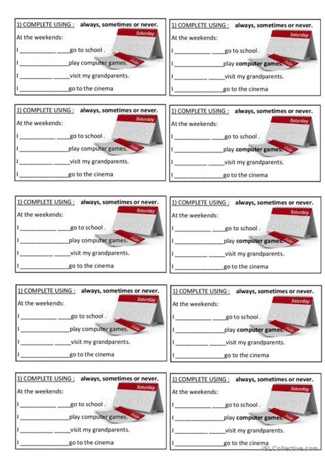 Always Never Sometimes English Esl Worksheets Pdf Doc