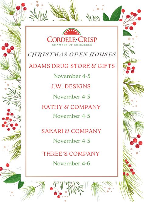 Christmas Open Houses!