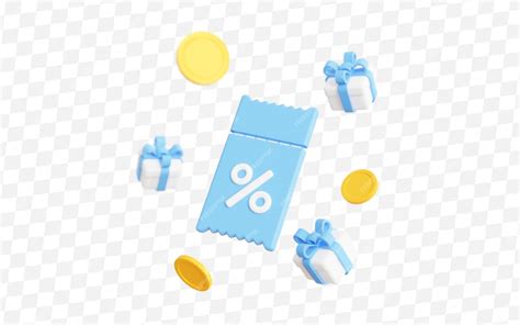 Premium PSD | 3d blue flying coupon with gift boxes and gold coins on ...