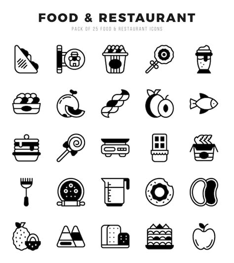 Premium Vector Set Of Food And Restaurant Icons Lineal Filled Icons