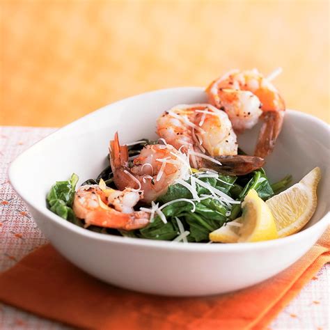 Garlic Shrimp On Spinach Recipe Eatingwell