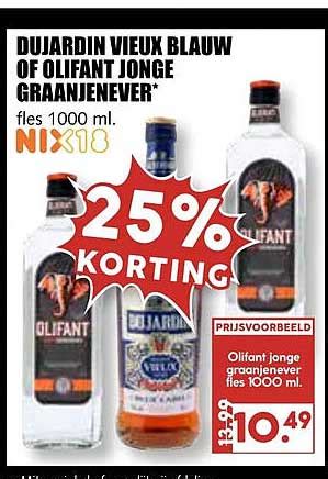 Dujardin Vieux Blauw Of Olifant Jonge Graanjenever Aanbieding Bij MCD