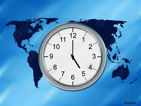 World map and clock - stock photo 2690953 | Crushpixel