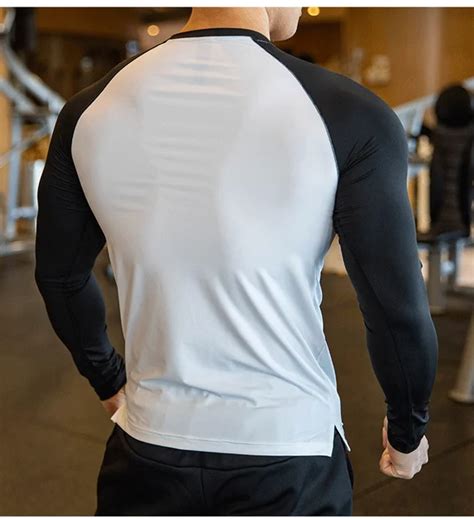 Elastic Quick Dry Men S Long Sleeve Fitness T Shirt Men S Fitness Apparel Men S Sports