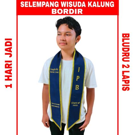 Jual Selempang Wisuda Leher Bordir Custom Bludru Premium Hari Jadi