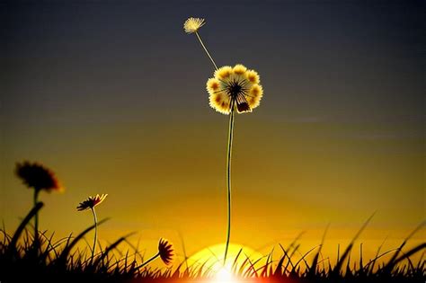 Premium AI Image | Dandelion photography watching the sunrise and ...