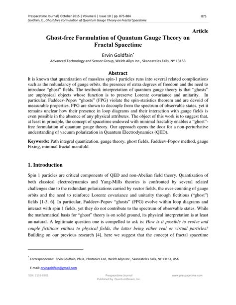 Pdf Ghost Free Formulation Of Quantum Gauge Theory On Fractal Spacetime