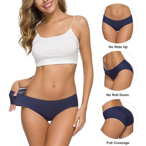Womens Seamless Hipster Panties Stretch Breathable No Show Bikini Underwear Pack Panties For