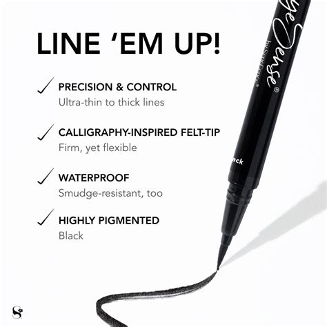 Black EyeSense Long Lasting Liquid Felt Tip Eye Liner Pen Swakbeauty