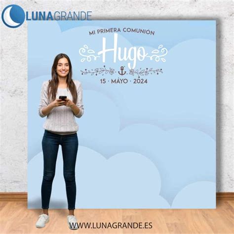 Photocall Primera Comunión Niño o Niña Nubes Envío Gratis