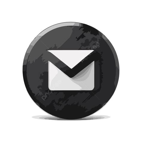 Gmail Icon Icon On White Colored Background Vector, A Simplistic Black ...