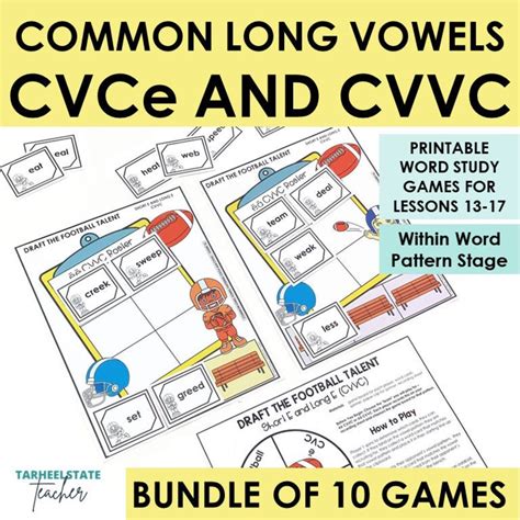 Common Long Vowel Patterns Cvce And Cvvc Activity And Games Bundle Elementary Phonics Practice