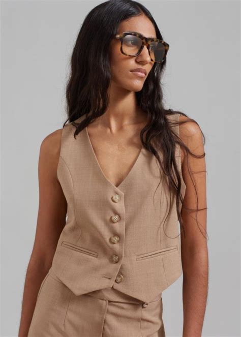 Women Cornelia Vest Brown The Frankie Shop Clothing Serena Snow