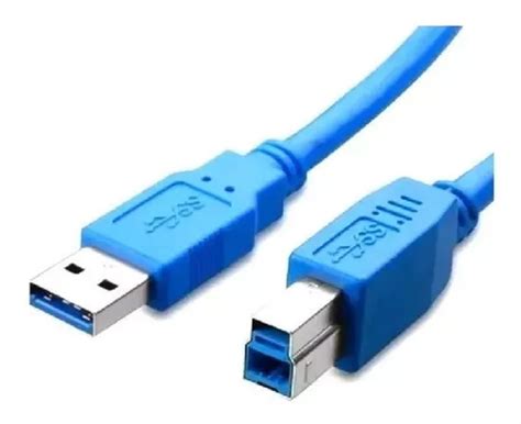 Cable Para Impresora Usb 3 0 A b 1 5 Mts Router Módem 5gbps Color Azul