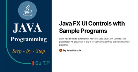 Java Fx Ui Controls With Sample Programs