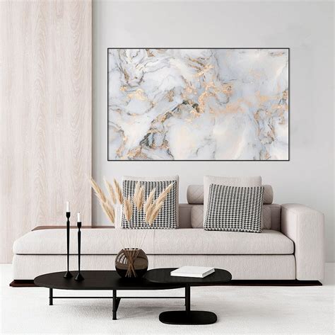 Quadro decorativo Abstrato Marmorizado Gold Casa e Coração Quadros