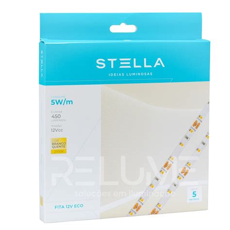 Fita Led Profissional 5w M 2700k Ip20 12v 450lm 5m Stella Relume