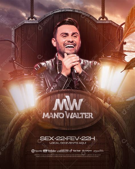 Flyer Show Mano Walter Social Media PSD Editável download Designi