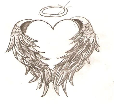 Angel Wings Wrapped Around A Heart With A Halo This Is Something I