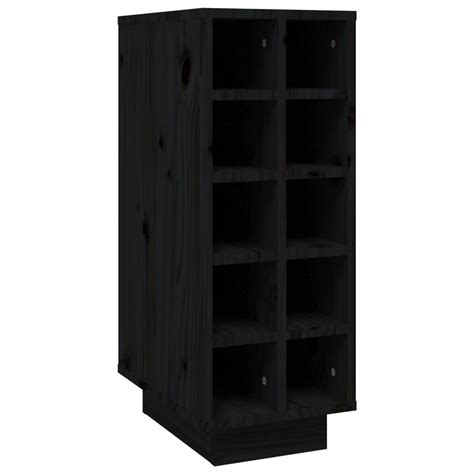 Rho Casiers Bouteilles Armoire Vin Noir X X Cm Bois De Pin