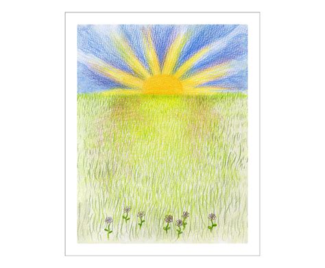 Art Print sunrise, Color Pencil Drawing - Etsy