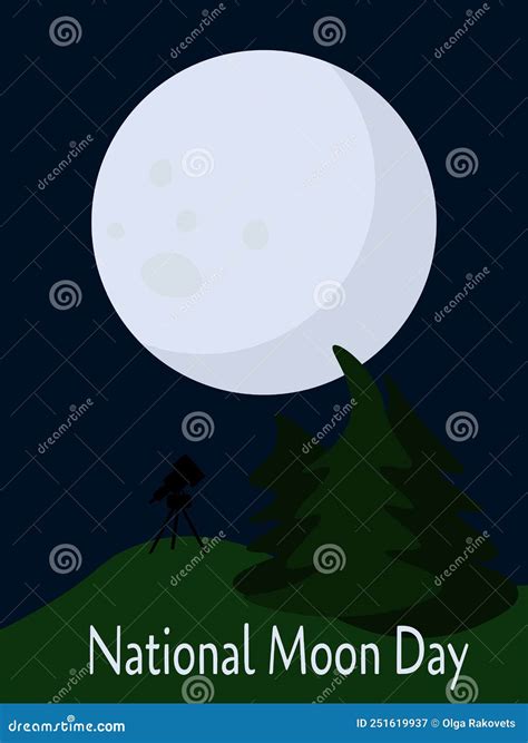 National Moon Day Idea For Poster Banner Flyer Or Card Stock Vector