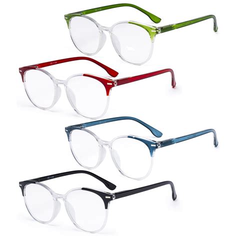 Reading Glasses Specs Stylish Round Readers 4 Pack Women – eyekeeper.com