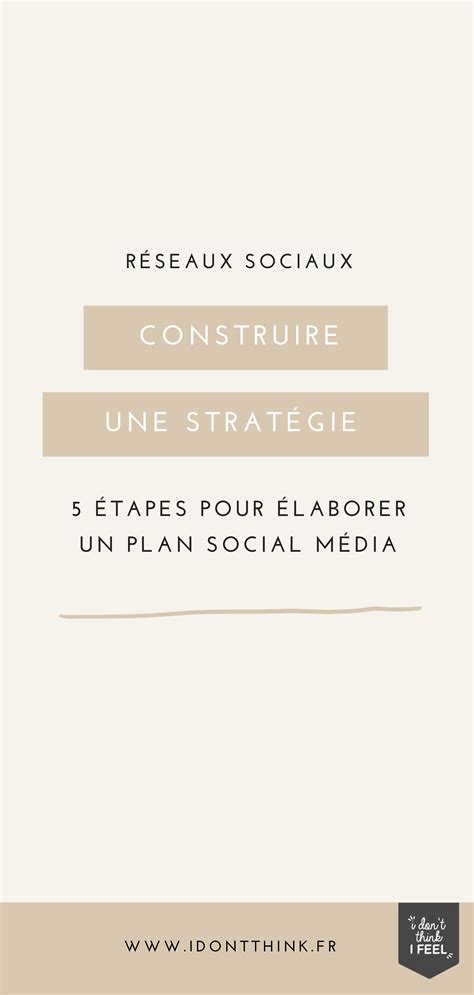 Comment Laborer Une Strat Gie Social Media En Tapes Conseils