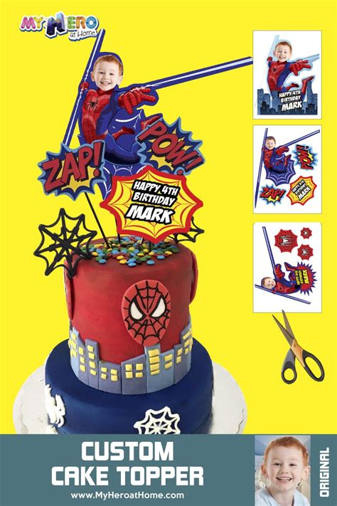 Spider Man Cake Topper Spider Man Printable Cake Topper Etsy Canada Spiderman Cake