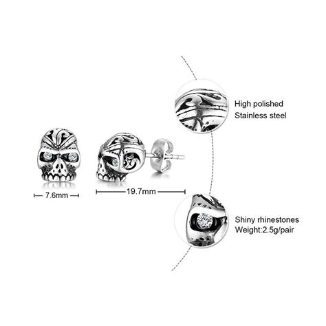 Jeulia Punk Style Skull Titanium Steel Men S Earrings Jeulia Jewelry