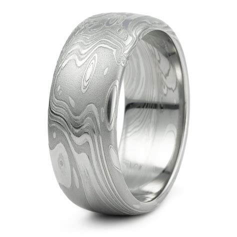 Damascus Steel Men S Wedding Band 615 Unique Engagement Rings For Men Popsugar Love And Sex