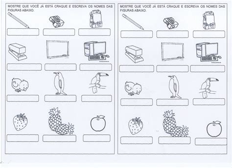 Escreva o nome das figuras Anos iniciais Alfabetização Blog