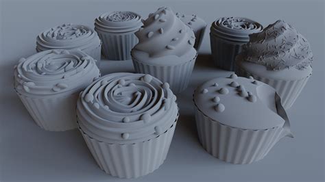 Cupcakes High Poly Pack 3D 3D Model 35 Fbx Dae Obj Blend Free3D