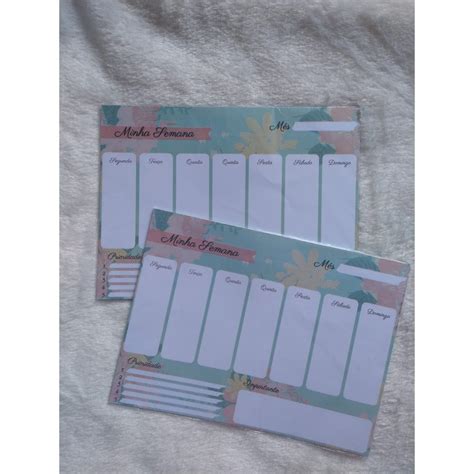 Planner Semanal Minha Semana Bloco De Notas Shopee Brasil