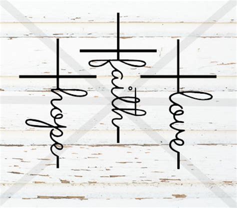 Faith Hope Love Cross Svg Cut File Faith Cross Silhouette Cut Etsy