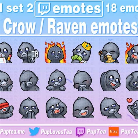 Crow Twitch Emotes Etsy