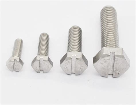 GB29 1 Slotted Hex Head Cap Screw Fully Threaded Stainless Steel Hex